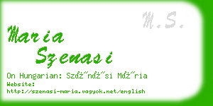 maria szenasi business card